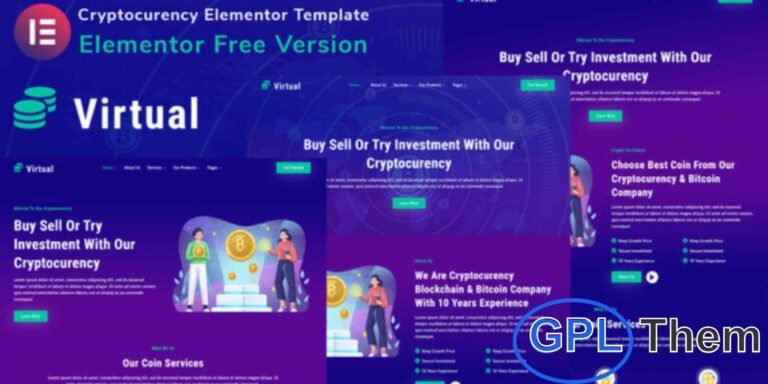 Virtual – Cryptocurrency, Blockchain & Bitcoin Elementor Template Kit Virtual is a modern Elementor Template Kit designed for cryptocurrency, blockchain, and Bitcoin-related websites. Perfect for crypto startups, digital currency platforms, and blockchain companies, this kit features clean, professional layouts that are fully customizable with Elementor’s drag-and-drop builder.