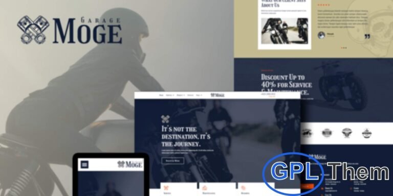 Moge – Motorcycle Repair & Service Elementor Template Kit Moge is a professional Elementor Template Kit designed for motorcycle repair and service businesses. With 12 pre-built templates featuring a clean and modern design, it’s perfect for showcasing services like engine repair, tune-ups, custom motorcycle work, painting, maintenance, and mechanic services.