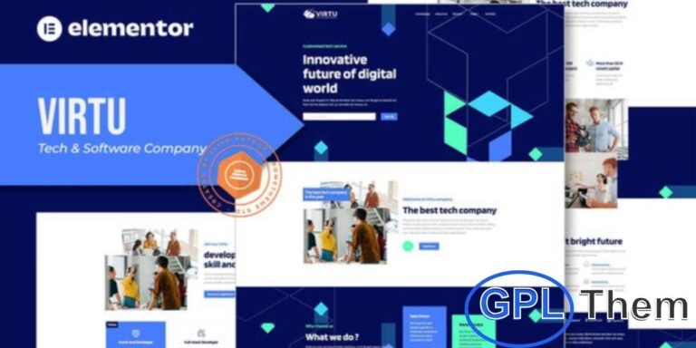 Virtu – Tech & Software Company Elementor Template Kit Virtu is a modern Elementor Template Kit designed for tech startups, software companies, and IT service providers. With clean, professional layouts, it allows you to showcase your products, services, and projects effectively.