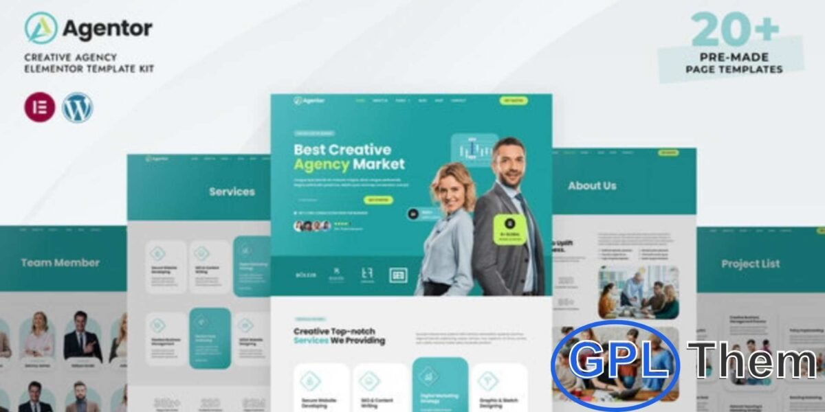 Agentor – Creative Agency Elementor Pro Template Kit Agentor is a versatile Elementor Pro Template Kit designed for creative agencies, businesses, corporate firms, consulting services, digital marketing agencies, and finance companies.