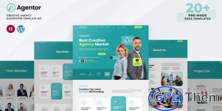 Agentor – Creative Agency Elementor Pro Template Kit Agentor is a versatile Elementor Pro Template Kit designed for creative agencies, businesses, corporate firms, consulting services, digital marketing agencies, and finance companies.