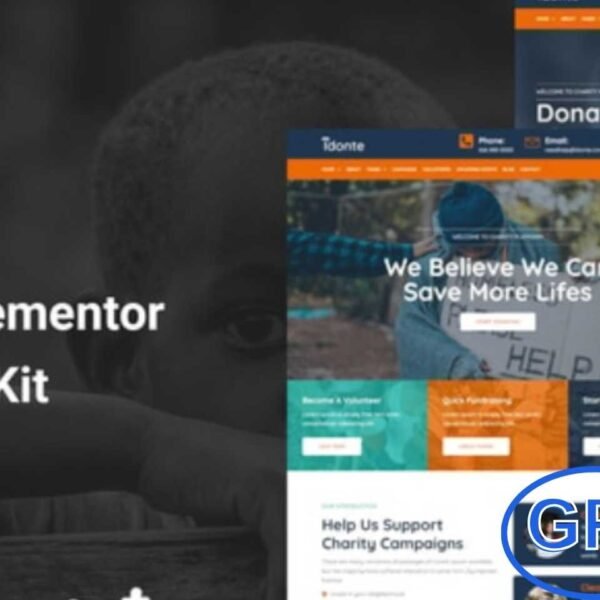 iDonte – Charity & Non-Profit Elementor Template Kit iDonte is a versatile Elementor Template Kit designed for charity, nonprofit, crowdfunding, fundraising, and donation-based websites.