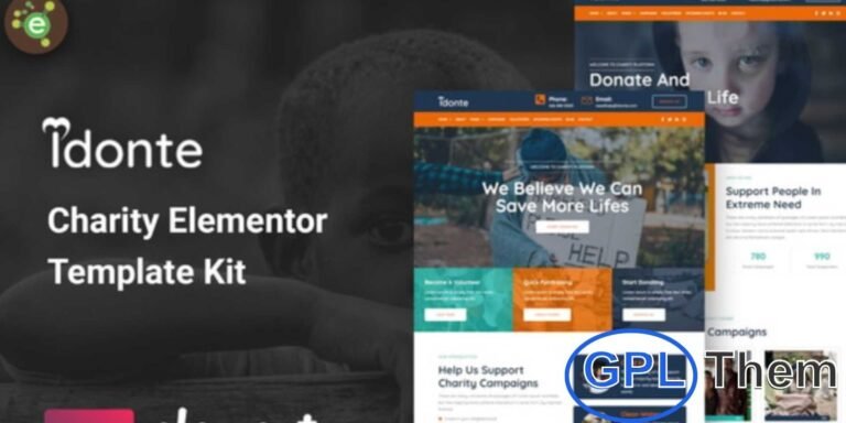 iDonte – Charity & Non-Profit Elementor Template Kit iDonte is a versatile Elementor Template Kit designed for charity, nonprofit, crowdfunding, fundraising, and donation-based websites.