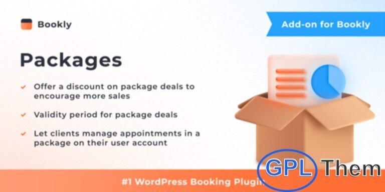 Bookly Plugins Bundle – All Addons for WordPress Bookly Plugins Bundle with all premium addons gives you a complete solution for online booking and appointment scheduling in WordPress. With its fully customizable booking form, you can easily accept appointments, manage staff, and streamline client scheduling.