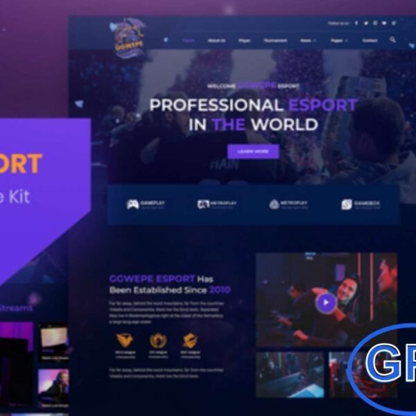 GGWEPE – Esports & Gaming Elementor Template Kit GGWEPE is a powerful Elementor Template Kit built for esports teams, gamers, streamers, gaming tournaments, live streams, and game studios. With a modern and unique design, it lets you showcase match schedules, announce streams, and highlight gaming content in style.