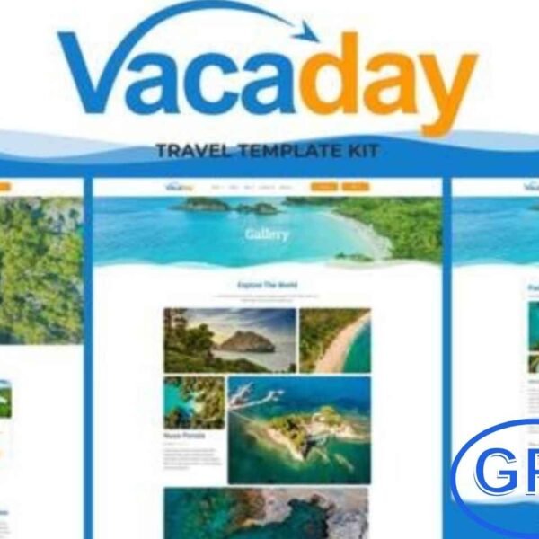 Vacaday – Travel Agency Elementor Template Kit Vacaday is a modern Elementor Template Kit designed for travel agencies, tour operators, and travel-related businesses. With a clean, professional layout, it allows you to showcase destinations, packages, and services effectively.