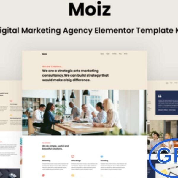 Moiz – Digital Marketing Agency Elementor Template Kit Moiz is a modern and minimalist Elementor Template Kit crafted for digital marketing agencies, creative studios, and portfolio websites. Built with a clean and trendy design, it helps you create a professional online presence with ease.
