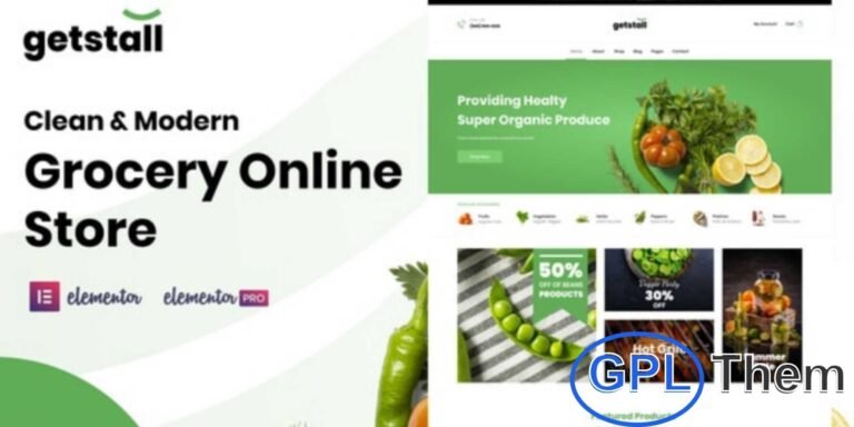 Getstall – Grocery Store Elementor Template Kit Getstall is a modern Elementor Template Kit designed to help you build a professional grocery store website with ease.