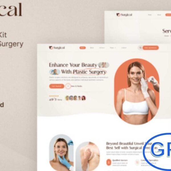 Surgical – Plastic Surgery Clinic Elementor Template Kit Surgical is a modern Elementor Template Kit designed for creating professional websites for plastic surgery clinics, cosmetic centers, dermatology clinics, rhinoplasty specialists, skin care centers, and beauty service providers.