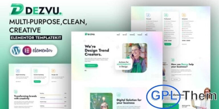 DezVu – Creative Agency Elementor Template Kit DezVu is a modern Elementor Template Kit designed for creative agencies, studios, and freelancers. Built for the Elementor page builder, it allows you to design professional websites with ease—no coding required.