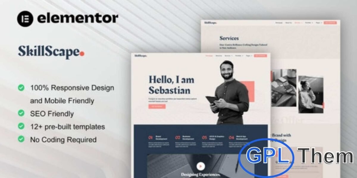SkillScape – Creative Agency & Portfolio Elementor Template Kit SkillScape is a modern Elementor Pro Template Kit built for digital creative agencies and portfolio websites. Featuring 12+ professionally designed templates with a sleek and modern style, it’s the perfect solution for showcasing your work online.