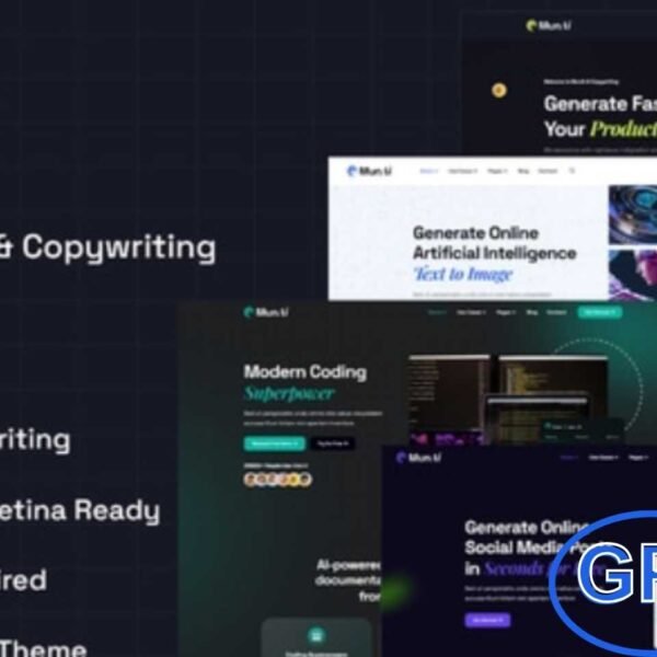 MunAi – AI Writer & Copywriting App Elementor Template Kit MunAi is a powerful Elementor Template Kit built for AI writer tools, copywriting apps, and AI content generation websites. Featuring a modern and professional design, this kit is perfect for showcasing AI-driven writing services, content generators, and copywriting solutions.