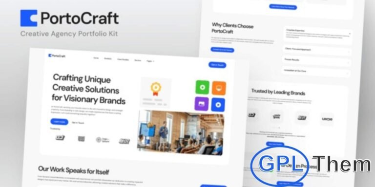 PortoCraft – Creative Agency Portfolio Elementor Template Kit PortoCraft is a sleek and modern Elementor Template Kit designed for creative agencies, freelancers, and professionals who want to showcase their work online. With multiple portfolio layouts, client testimonials, case studies, and team profiles, this kit makes it easy to highlight your expertise in a visually engaging way.