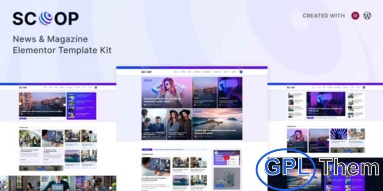 Scoop – News & Magazine Elementor Pro Template Kit Scoop is a powerful News & Magazine Elementor Pro Template Kit designed to create professional online publications with ease. Packed with 20+ beautifully crafted templates, it features 3 modern homepage variations, 3 single post layouts, and 2 category archive designs for maximum flexibility.