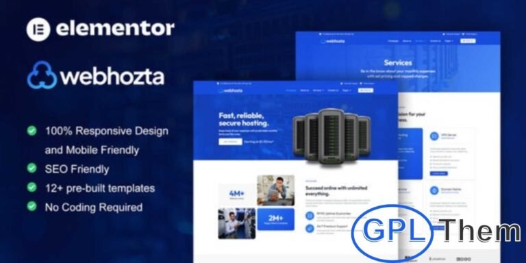 WebHozta – Hosting Service Elementor Template Kit WebHozta is a professional Elementor Template Kit crafted for web hosting businesses and related services. Featuring a modern layout with a sleek and stylish design, it allows you to create a professional hosting website with ease.