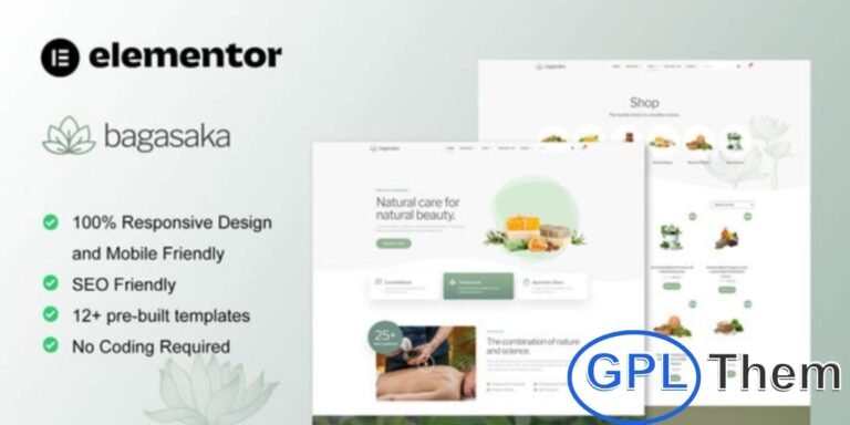 Bagasaka – Ayurveda Treatment & WooCommerce Store Elementor Pro Template Kit Bagasaka is a professional Elementor Pro Template Kit designed for Ayurveda treatment centers and WooCommerce wellness stores.