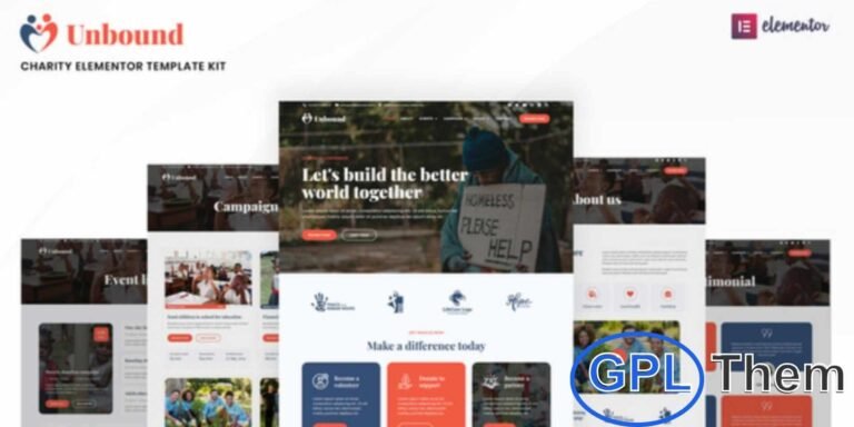 Unbound – Charity & Nonprofit Elementor Template Kit Unbound is a powerful Charity and Nonprofit Elementor Template Kit designed to help you build professional websites with ease. Perfect for NGOs, fundraising campaigns, charity foundations, donations, religious organizations, events, volunteer groups, and nonprofit projects, this kit delivers modern layouts with a fully responsive design.