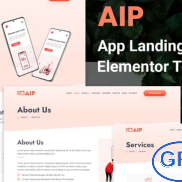 Aip – App Landing Elementor Template Kit Aip is a modern and creative Elementor Template Kit designed for mobile app landing pages. Featuring clean, user-friendly layouts, it’s ideal for showcasing mobile apps, games, or any application website.