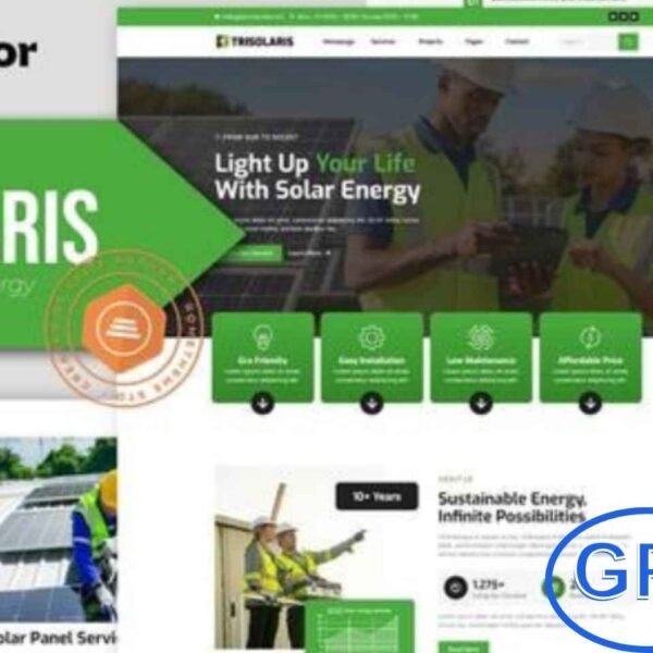 Trisolaris – Solar & Renewable Energy Elementor Template Kit Trisolaris is a modern Elementor Template Kit crafted for Solar and Renewable Energy websites. Perfect for businesses in green technology, it includes ready-to-use templates for solar energy, wind energy, bio-thermal solutions, electric vehicles, green storage, and clean energy projects.