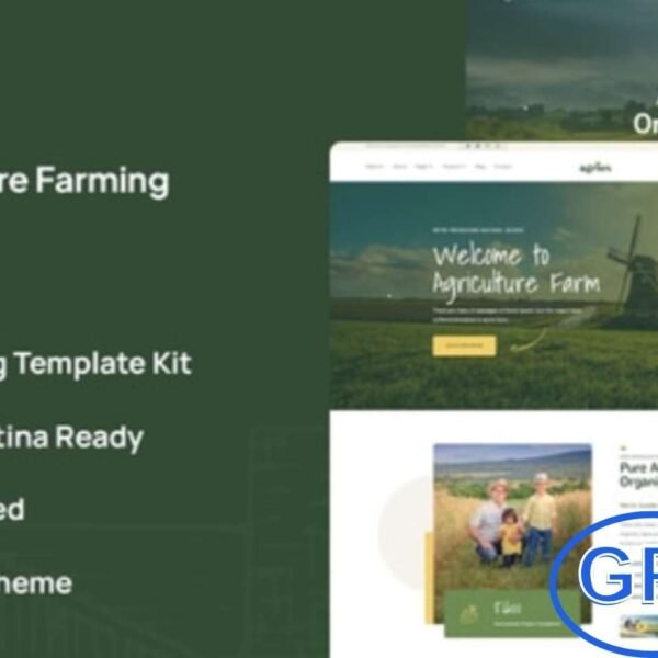 Agriox – Agriculture & Farming Elementor Template Kit Agriox is a modern and clean Elementor Template Kit designed for agriculture, farming, eco-solutions, organic food businesses, and farming community websites. With a professional and responsive layout, Agriox allows you to showcase your services, highlight projects, and introduce your skilled team with ease.