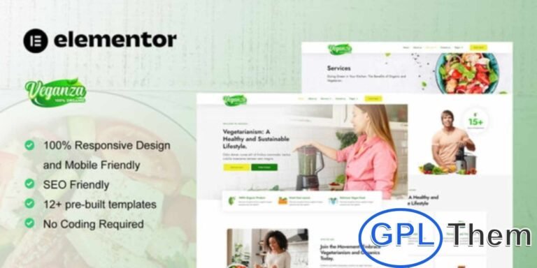 Veganza – Organic Food & Vegetarian Elementor Template Kit Veganza is a modern Elementor Template Kit designed for organic food, vegetarian, and healthy food businesses. Ideal for farms, fresh produce markets, organic stores, and agricultural services, this kit helps you showcase your products and services effectively.