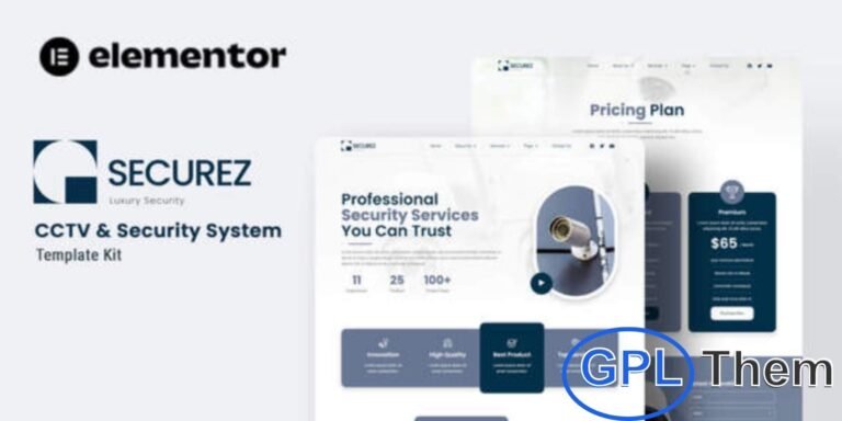 Securez – CCTV & Security System Elementor Template Kit Securez is a professional Elementor Template Kit designed for CCTV, security system providers, surveillance companies, and home or business security services.