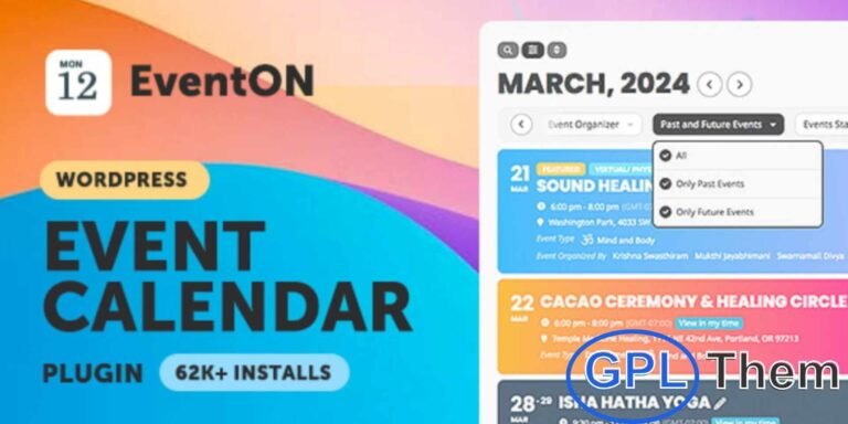 EventOn is a premium WordPress event calendar plugin designed to showcase events in a clean, modern, and responsive layout. With its minimal design and powerful features, it makes event discovery simple and engaging for your audience.