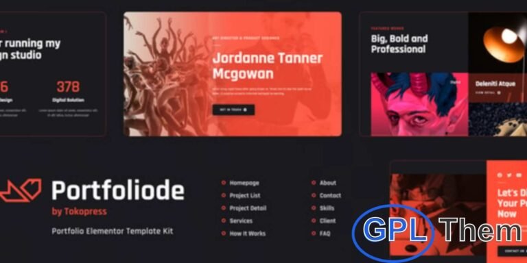 Portfoliode – Personal CV/Resume & Portfolio Elementor Template Kit Portfoliode is a sleek and professional Elementor Template Kit designed to build impressive online CVs, resumes, and portfolios. Ideal for web developers, UI/UX designers, app developers, programmers, freelancers, photographers, and digital agencies, this kit helps you showcase your skills and projects with style.