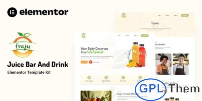Fruju – Juice Bar & Drink Brand Elementor Template Kit Fruju is a stylish Elementor Template Kit designed for juice bars, smoothie shops, beverage brands, and drink-focused businesses.