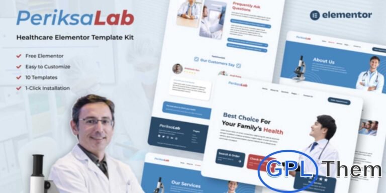 Periksalab – Healthcare & Medical Clinic Elementor Template Kit Periksalab is a modern Elementor Template Kit designed for healthcare, medical clinics, and corporate medical businesses. With clean layouts and a professional design, this kit helps you showcase your services, treatments, and expertise effectively.