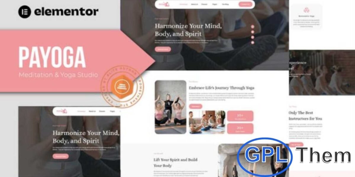 Payoga – Meditation & Yoga Studio Elementor Template Kit Payoga is a beautifully crafted Elementor Template Kit designed for meditation, yoga studios, and wellness-focused websites. Perfect for yoga classes, asanas, fitness centers, retreats, meditation workshops, and holistic studios, this kit offers a modern, clean, and calming design.