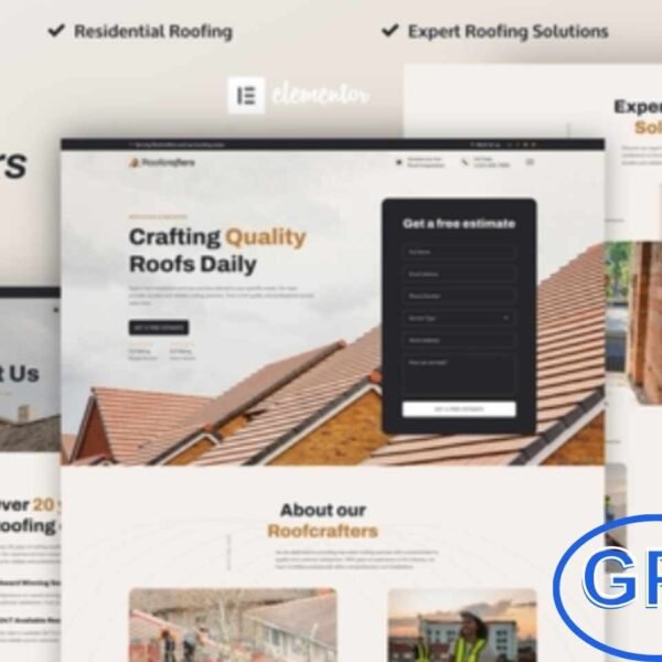 Roofcrafters – Roofing Company Elementor Pro Template Kit Roofcrafters is a premium Elementor Pro Template Kit designed specifically for roofing companies and contractors. With its sleek and modern design, this kit helps you create a professional online presence that highlights your roofing expertise.
