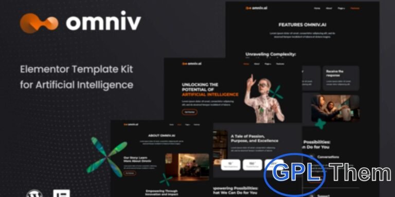 Omniv AI – Artificial Intelligence Elementor Template Kit Omniv AI is a modern Elementor Template Kit designed for Artificial Intelligence, Machine Learning, Data Science, and Automation businesses. This powerful template kit helps you build a professional and fully responsive website to showcase AI solutions, machine learning projects, data analytics platforms, and automation tools with ease.
