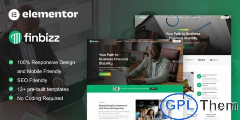 FinBizz – Finance & Investment Manager Elementor Template Kit FinBizz is a professional Elementor Template Kit built for Finance and Investment company websites. It includes 12+ pre-built templates with a modern, clean, and fully responsive design that makes creating a professional online presence quick and easy.