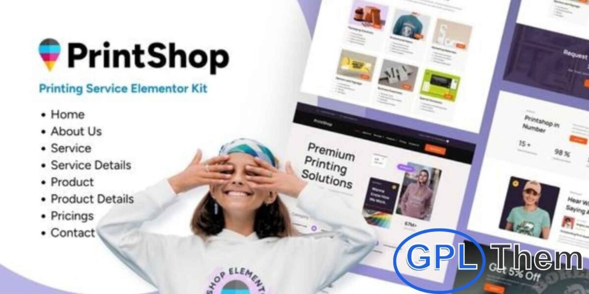 Printshop – Printing Business Elementor Template Kit Printshop is a modern Elementor Template Kit designed for printing businesses, graphic designers, and creative entrepreneurs.