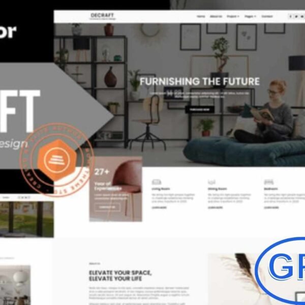 Decraft – Furniture & Interior Design Elementor Template Kit Decraft is a stylish Furniture & Interior Design Elementor Template Kit crafted for furniture stores, home décor shops, interior designers, and furniture marketplaces. With its modern and elegant layouts, this template kit helps you create a professional website that beautifully showcases furniture collections, décor items, and design services.