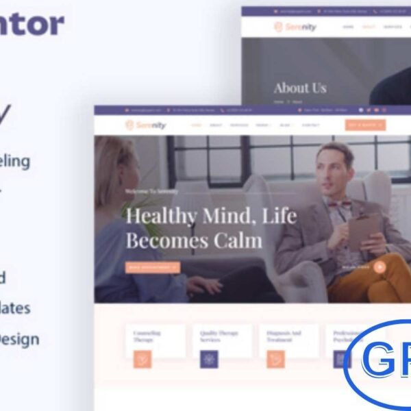 Serenity – Psychology & Counseling Elementor Template Kit Serenity is a modern Elementor Template Kit designed for psychology, counseling, and mental health service websites. Built with Elementor for WordPress, it features a clean and calming design that creates a professional and user-friendly experience.