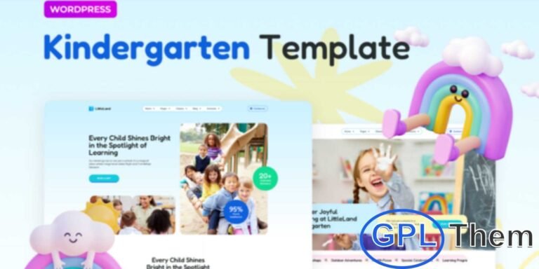 LittleLand – Kindergarten Elementor Pro Template Kit LittleLand is a vibrant Elementor Pro Template Kit designed for kindergartens, preschools, nurseries, childcare centers, play areas, and kids cafés. With its modern and playful design, it’s perfect for creating websites that highlight children’s activities, early learning programs, and growth-focused environments.