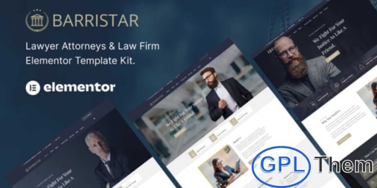 Barristar – Lawyer, Attorney & Law Firm Elementor Template Kit Barristar is a professional Lawyer, Attorney, and Law Firm Elementor Template Kit designed to build a modern and functional legal services website with ease.