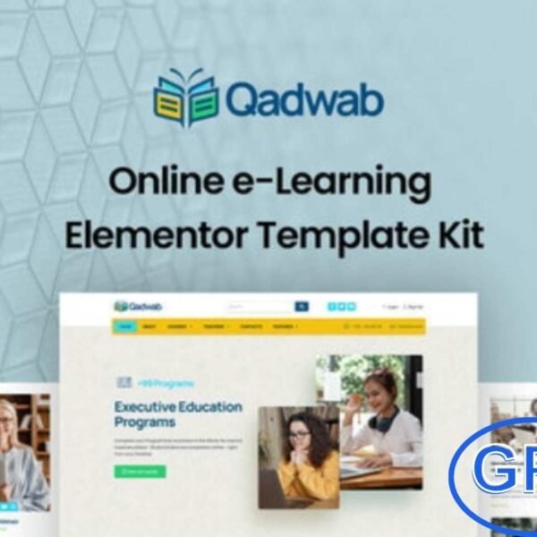 Qadwab – Online e-Learning Elementor Template Kit Qadwab is a complete Online e-Learning Elementor Template Kit designed to help you build a professional and modern education website with ease. Perfect for creating online course platforms, training centers, academies, and coaching websites, this full site kit is optimized for Elementor Pro.