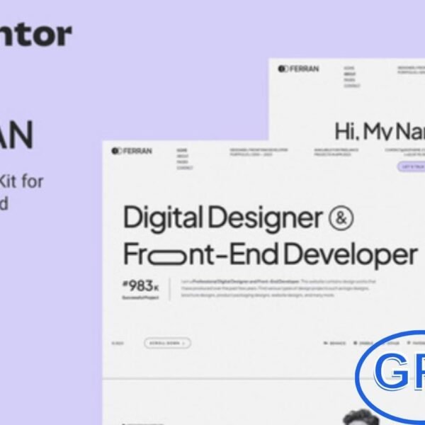 Ferran – Personal Portfolio & Resume Elementor Template Kit Ferran is a sleek and modern Elementor Template Kit designed to help professionals build impressive personal portfolios and online resumes.