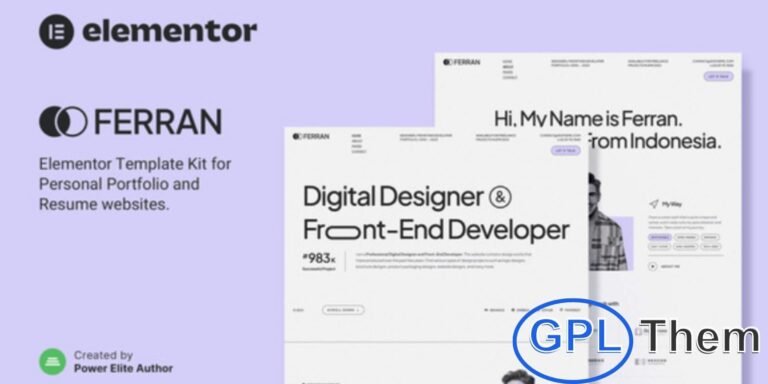 Ferran – Personal Portfolio & Resume Elementor Template Kit Ferran is a sleek and modern Elementor Template Kit designed to help professionals build impressive personal portfolios and online resumes.