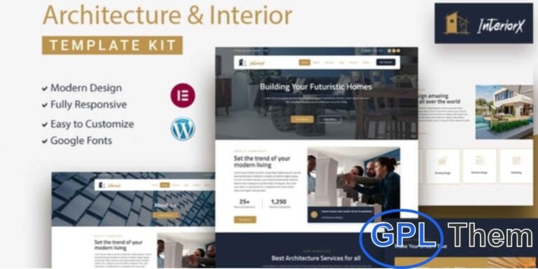 InteriorX – Interior Design Elementor Template Kit InteriorX is a modern, fully responsive Elementor Template Kit designed for interior designers, architects, and creative studios. With its clean, minimalistic design, InteriorX allows you to showcase your projects professionally without any coding knowledge.