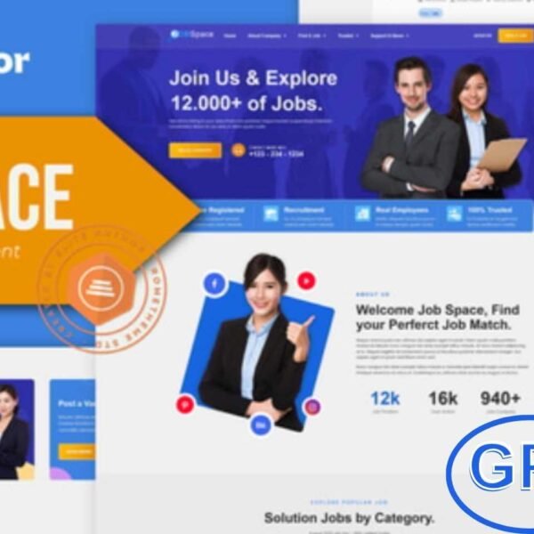 Job Space – Job Board & Recruitment Elementor Template Kit Job Space is a modern and fully responsive Elementor Template Kit designed for job boards, recruitment agencies, and career websites. Featuring 15+ pre-built templates with a clean, professional design, Job Space allows you to showcase job listings, company profiles, and career opportunities effortlessly.