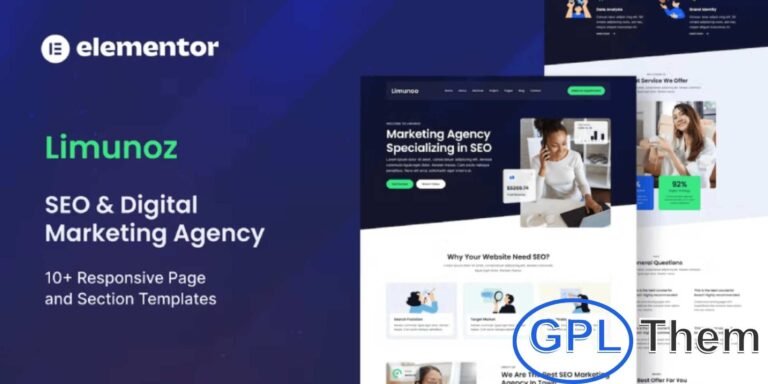 Limunoz – Digital Marketing & SEO Agency Elementor Template Kit Limunoz is a modern Elementor Template Kit designed for SEO agencies, digital marketing firms, and social media marketing businesses. Featuring a clean, professional design with fully responsive and retina-ready layouts, it ensures your website looks perfect on all devices.