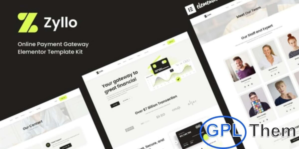 Zyllo – Online Payment Gateway Elementor Template Kit Zyllo is a modern Elementor Template Kit crafted for online payment gateway websites. Ideal for e-commerce payments, subscription billing, digital wallets, and financial services, it features a clean, responsive, and fully customizable design.