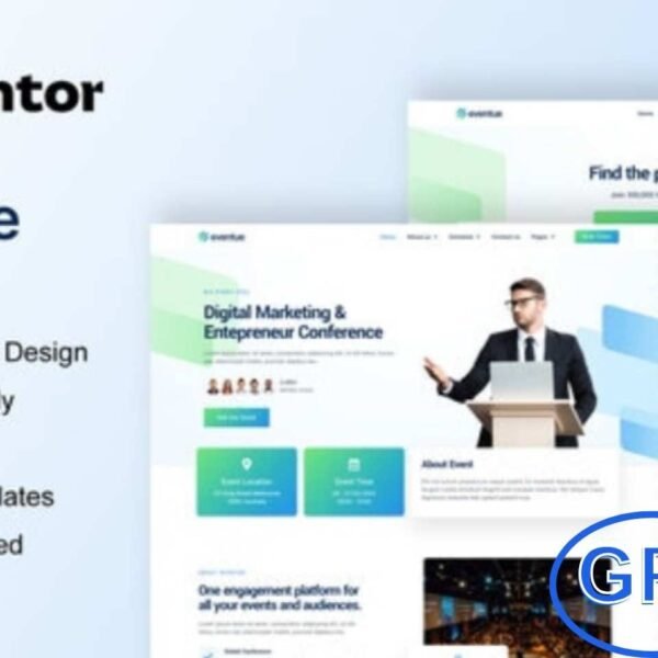 Eventue – Event & Conference Elementor Template Kit Eventue is a modern and fully responsive Elementor Template Kit designed for events, conferences, seminars, webinars, workshops, expos, and concerts. Featuring a clean, professional, and easy-to-navigate design, this template kit allows you to create a polished event website effortlessly.