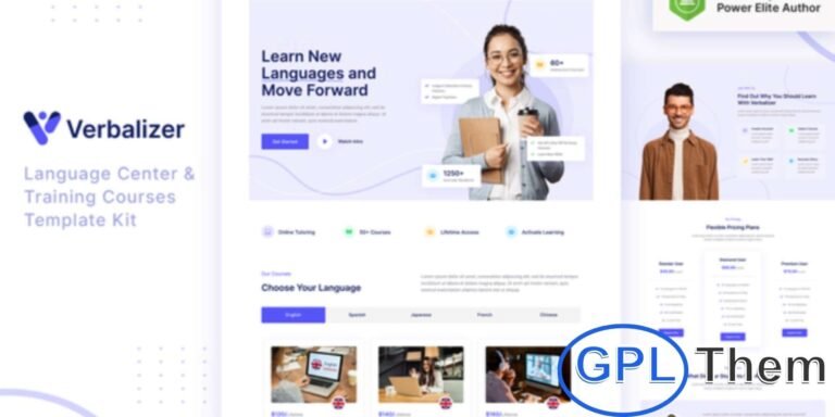 Verbalizer – Language Courses & Learning Center Elementor Template Kit Verbalizer is a modern Elementor Template Kit designed for language centers, training courses, and online learning platforms.