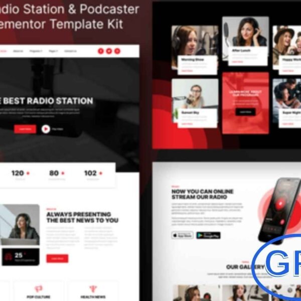 MegaFM – Radio Station & Podcaster Elementor Template Kit MegaFM is a modern Elementor Template Kit designed for radio stations, digital media platforms, podcasters, internet radio, and streaming services. Ideal for entertainment websites, video blogs, and audio content platforms, it features a clean, professional, and elegant design.
