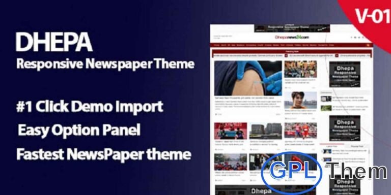 Dhepa – News Portal & Magazine WordPress Theme Dhepa is a modern, responsive WordPress theme designed for news portals, online magazines, and bloggers.